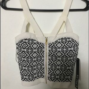 XOXO white and black pattern tank top